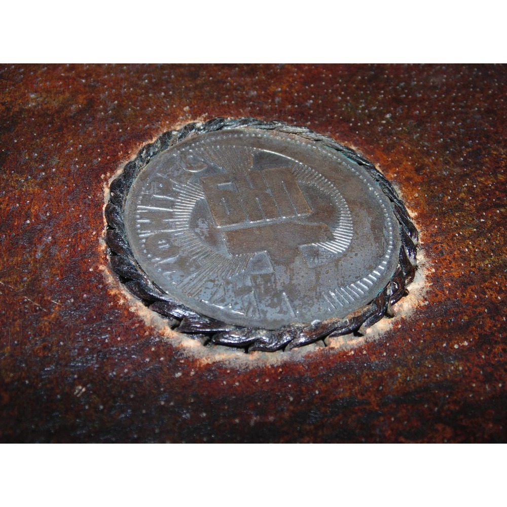 Vintage Leather Bulgarian Communist Party БКП NoteBook Hard Cover Journal Folder